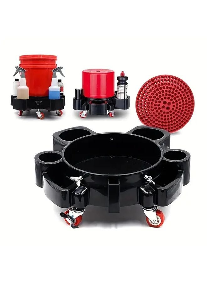 Universal Car Wash Bucket Holder With Dark Net Sandstone Isolation Sinking Base - Image 1
